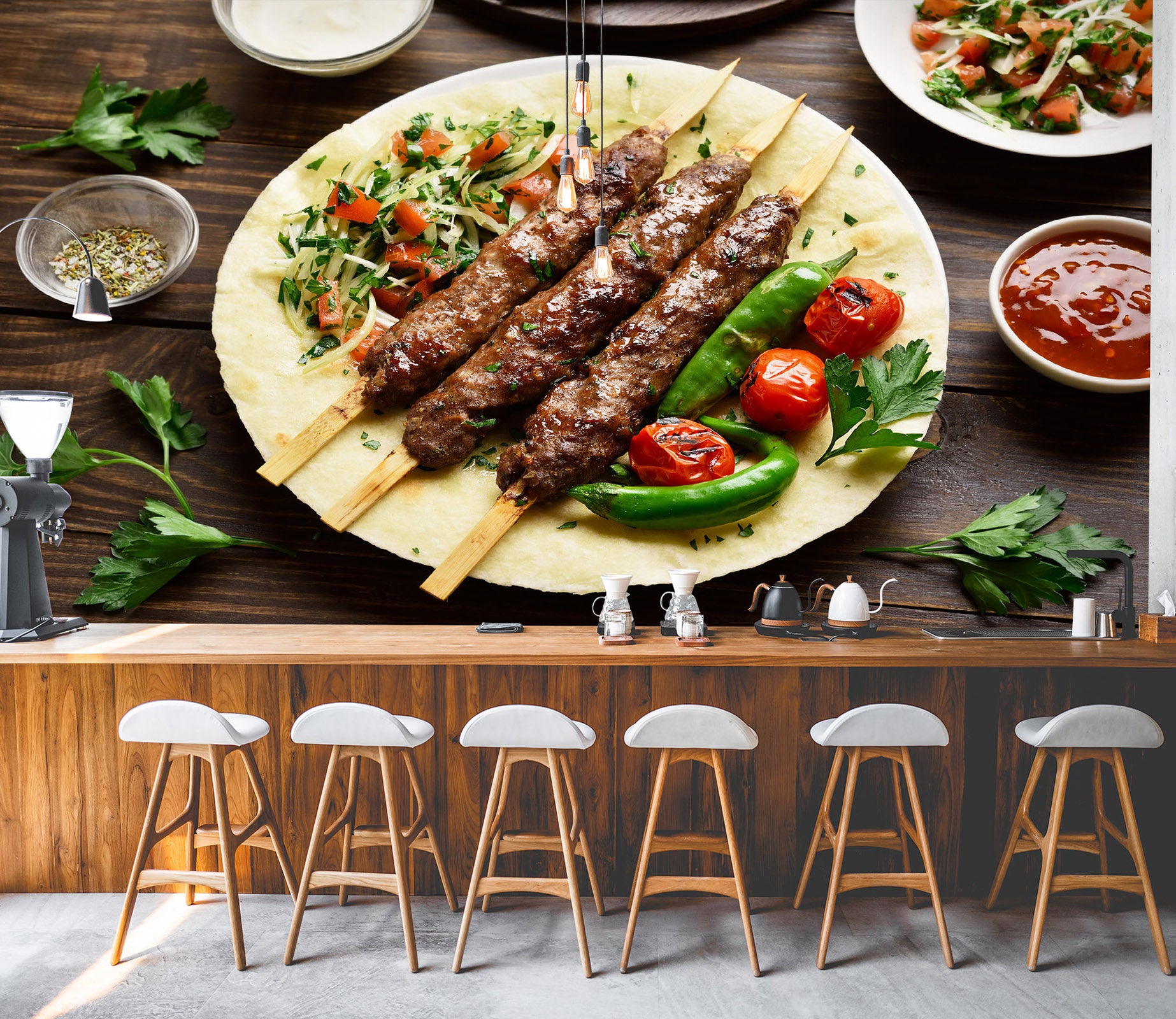 3D Grill Kebab Shop BBQ 342 Wall Mural Wall Murals Commercial