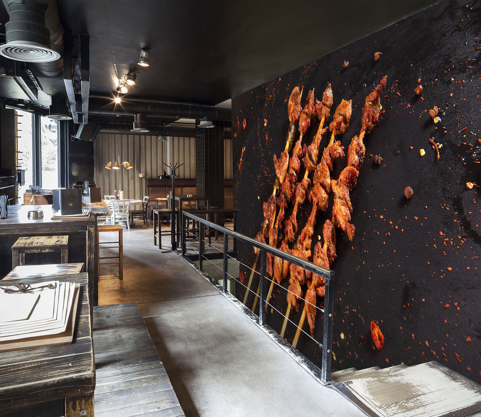 3D Grill Kebab Shop BBQ 349 Wall Mural Wall Murals Commercial