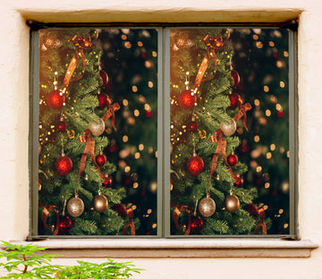 3D Red Ball 1041 Christmas Window Film Print Sticker Cling Stained Glass Xmas