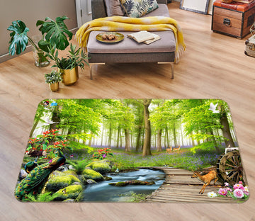 3D Green Trees 3053 Rug Non Slip Rug Mat