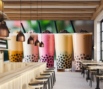 3D Pearl Tea 2035 Fruit Bubble Tea Milk Tea Shop Wall Murals
