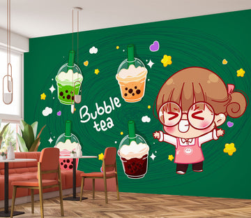 3D Pearl Tea 2007 Fruit Bubble Tea Milk Tea Shop Wall Murals