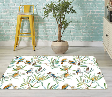 3D Leaf Bird 3004 Rug Non Slip Rug Mat