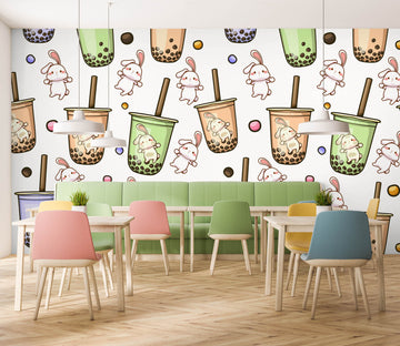 3D Pearl Tea 2011 Fruit Bubble Tea Milk Tea Shop Wall Murals