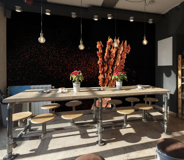 3D Grill Kebab Shop BBQ 345 Wall Mural Wall Murals Commercial