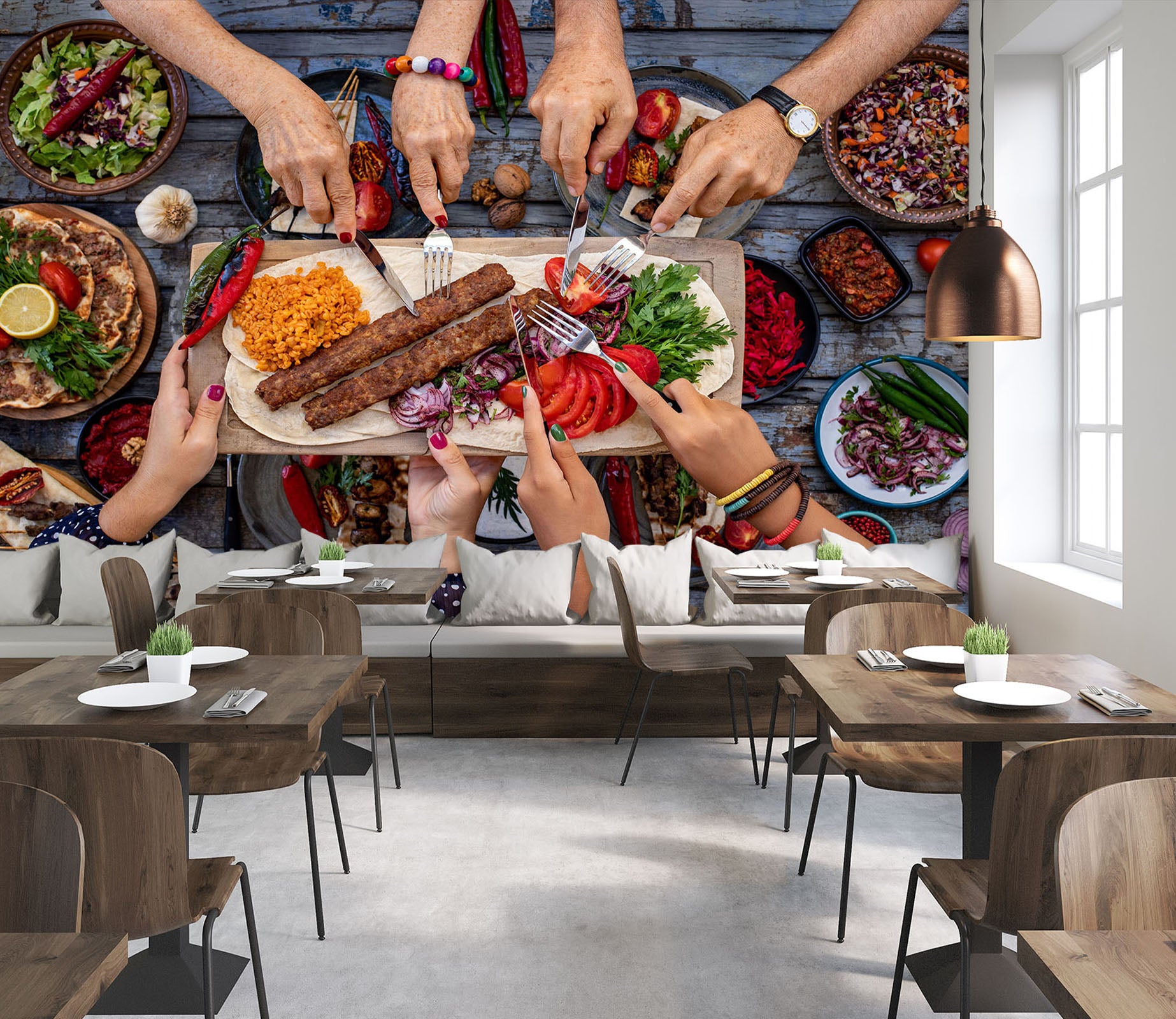 3D Grill Kebab Shop BBQ 347 Wall Mural Wall Murals Commercial