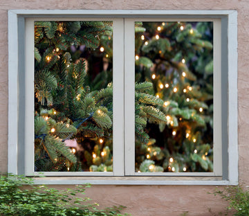 3D Tree Lights 1003 Christmas Window Film Print Sticker Cling Stained Glass Xmas