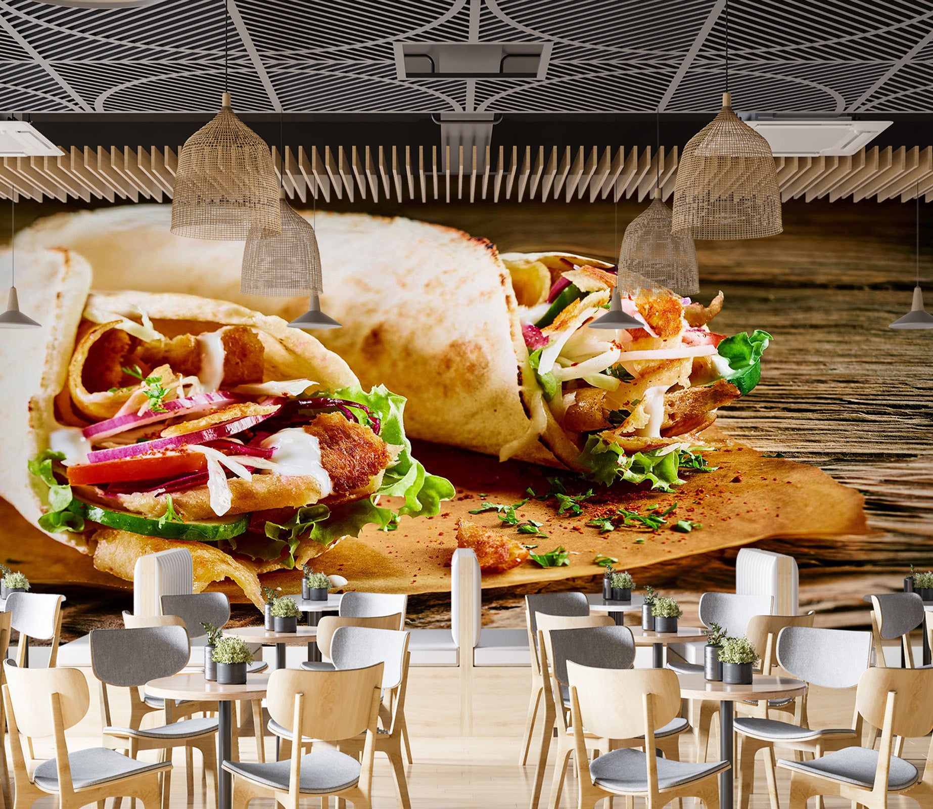 3D Grill Kebab Shop BBQ 315 Wall Mural Wall Murals Commercial