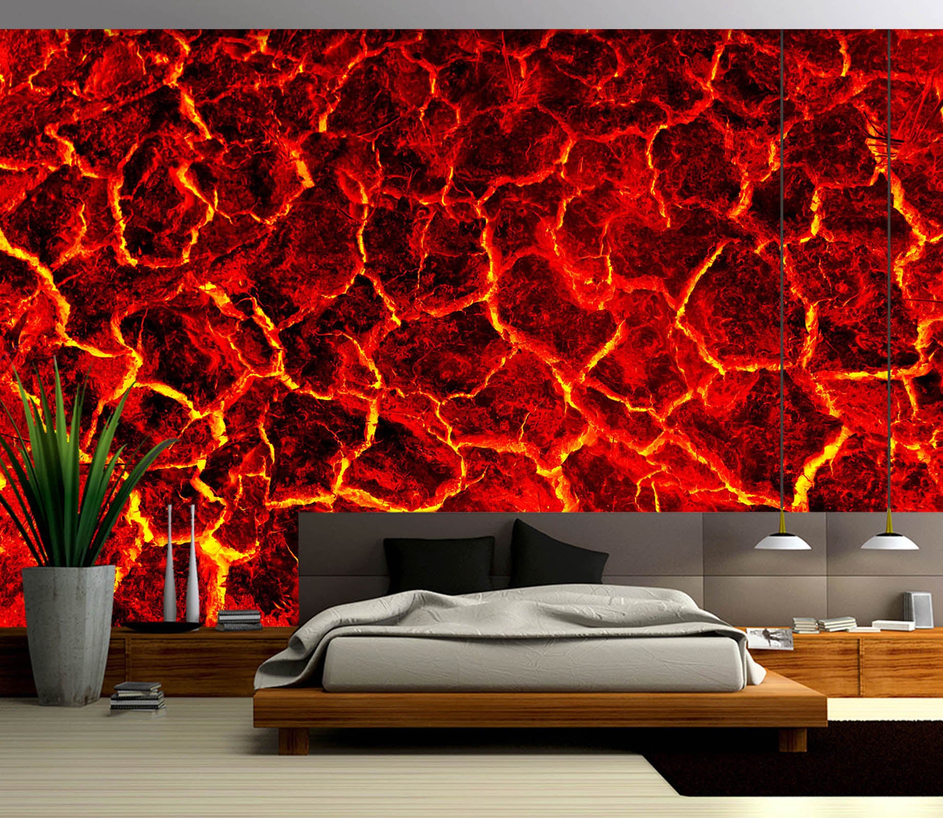3D Red Crack 2047 Wall Mural Wall Murals