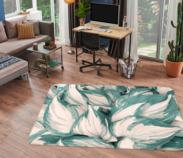 3D Green Leaves 3055 Rug Non Slip Rug Mat
