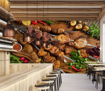 3D Grill Kebab Shop BBQ 354 Wall Mural Wall Murals Commercial