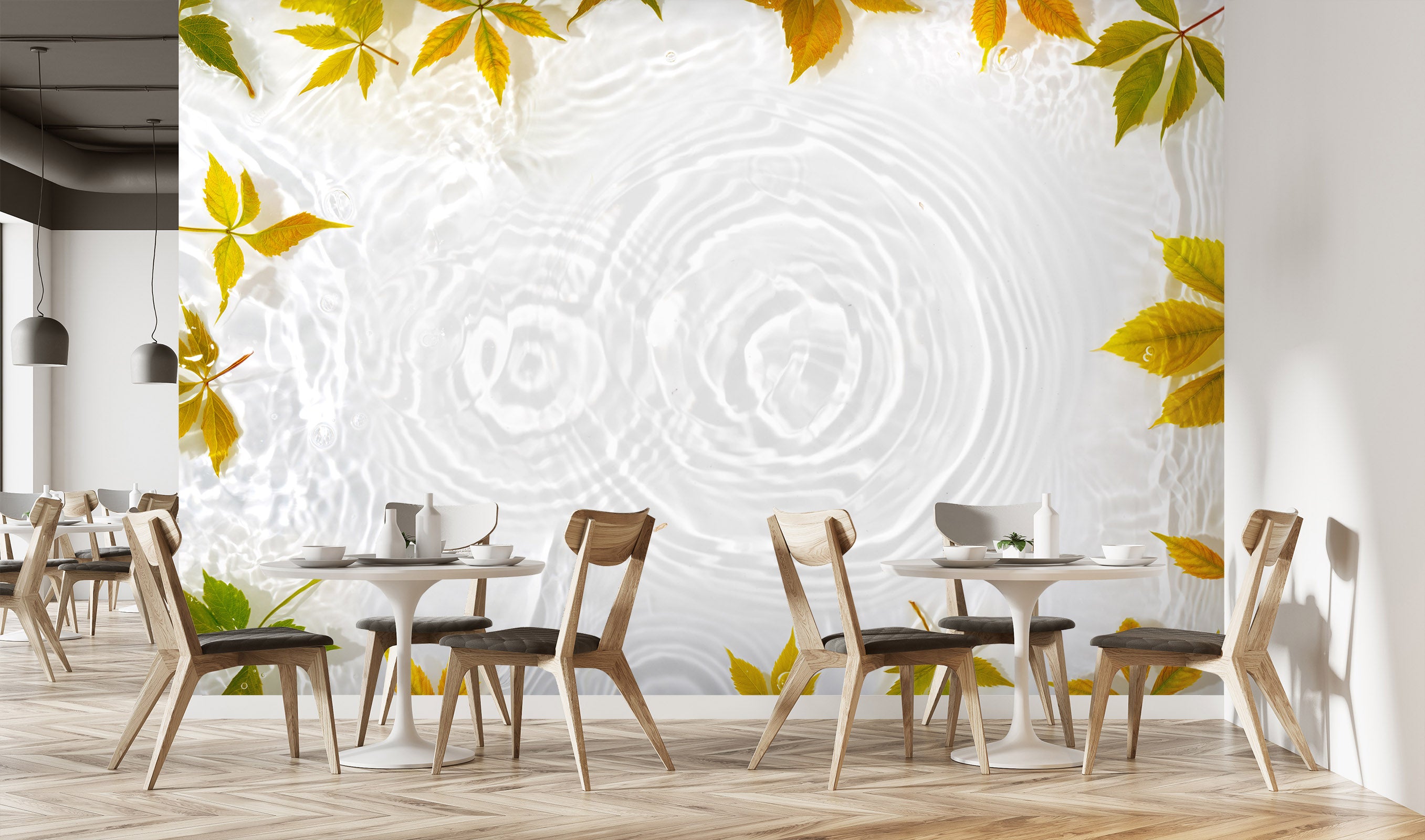 3D Water Leaves 2082 Wall Mural Wall Murals