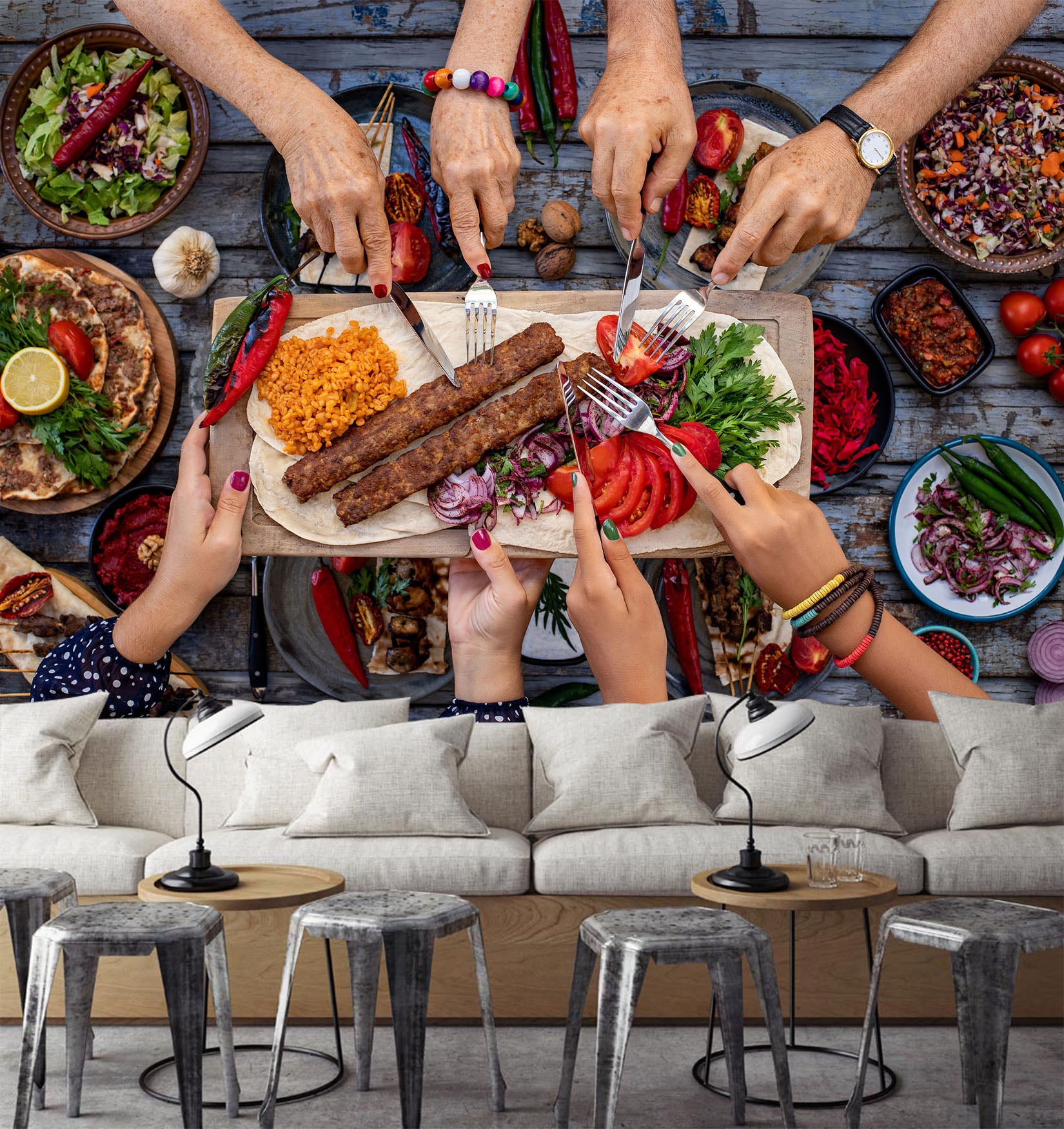 3D Grill Kebab Shop BBQ 347 Wall Mural Wall Murals Commercial