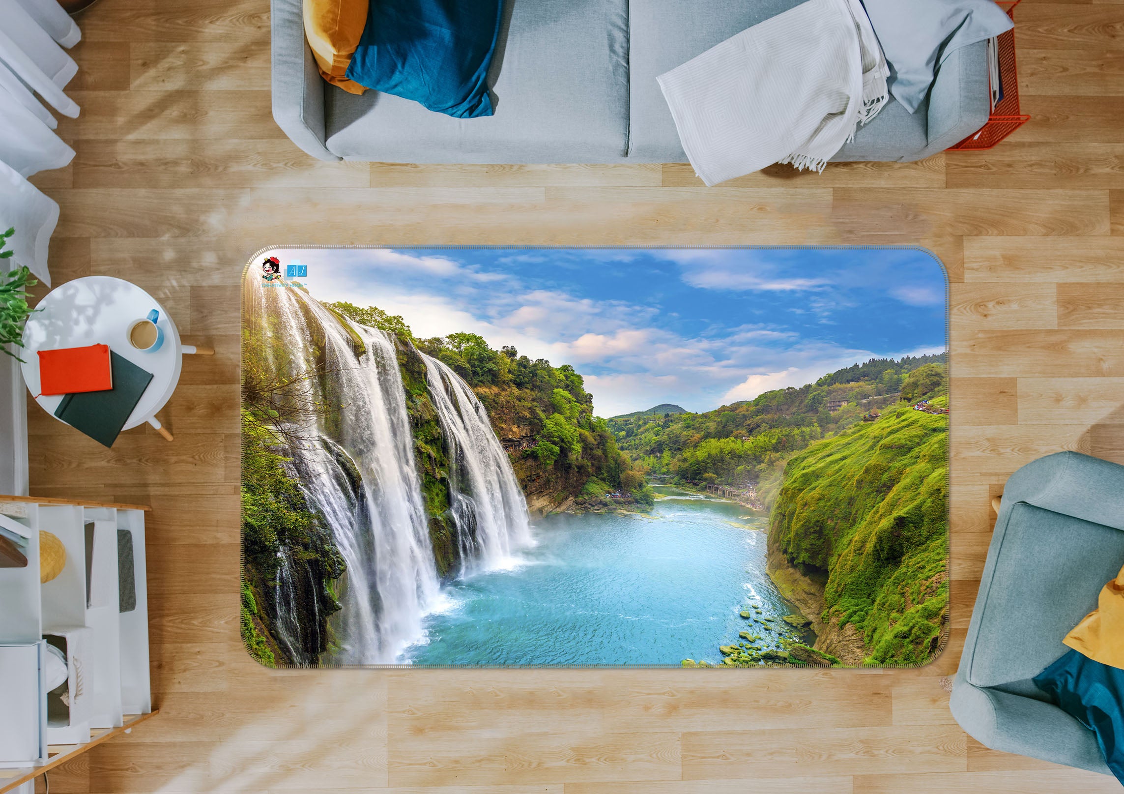 3D Natural Waterfall 3005 Rug Non Slip Rug Mat