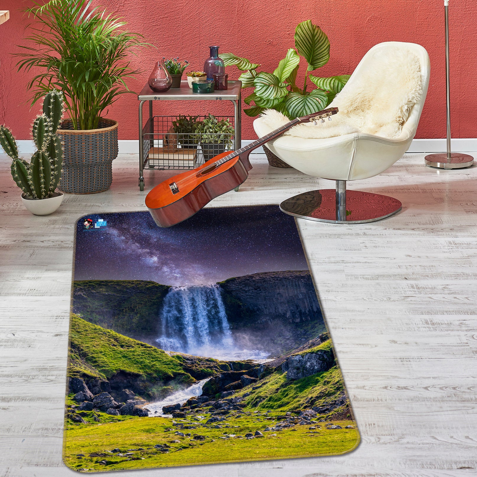 3D Waterfall River 3092 Rug Non Slip Rug Mat