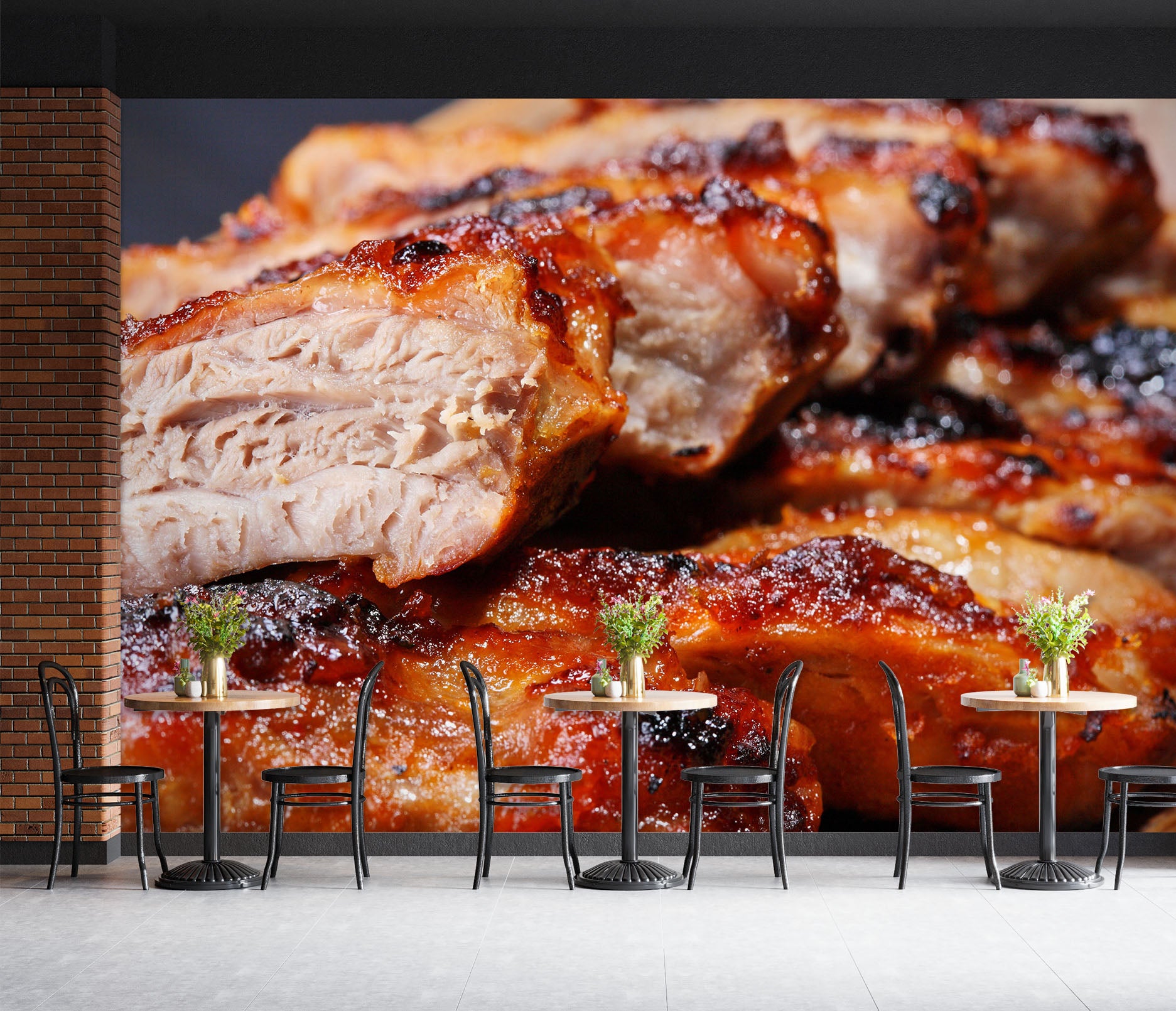 3D Grill Kebab Shop BBQ 233 Wall Mural Wall Murals Commercial