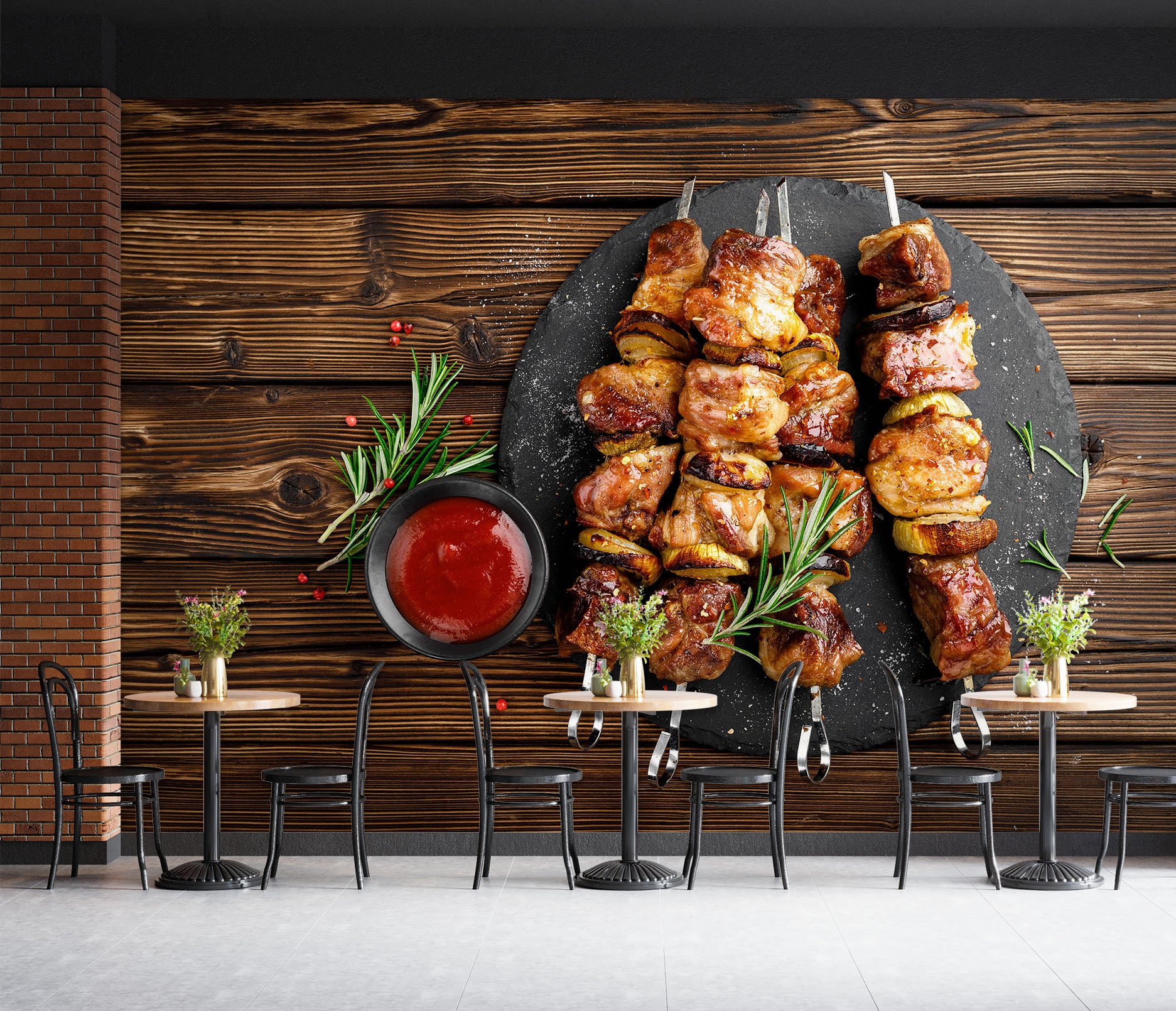 3D Grill Kebab Shop BBQ 326 Wall Mural Wall Murals Commercial