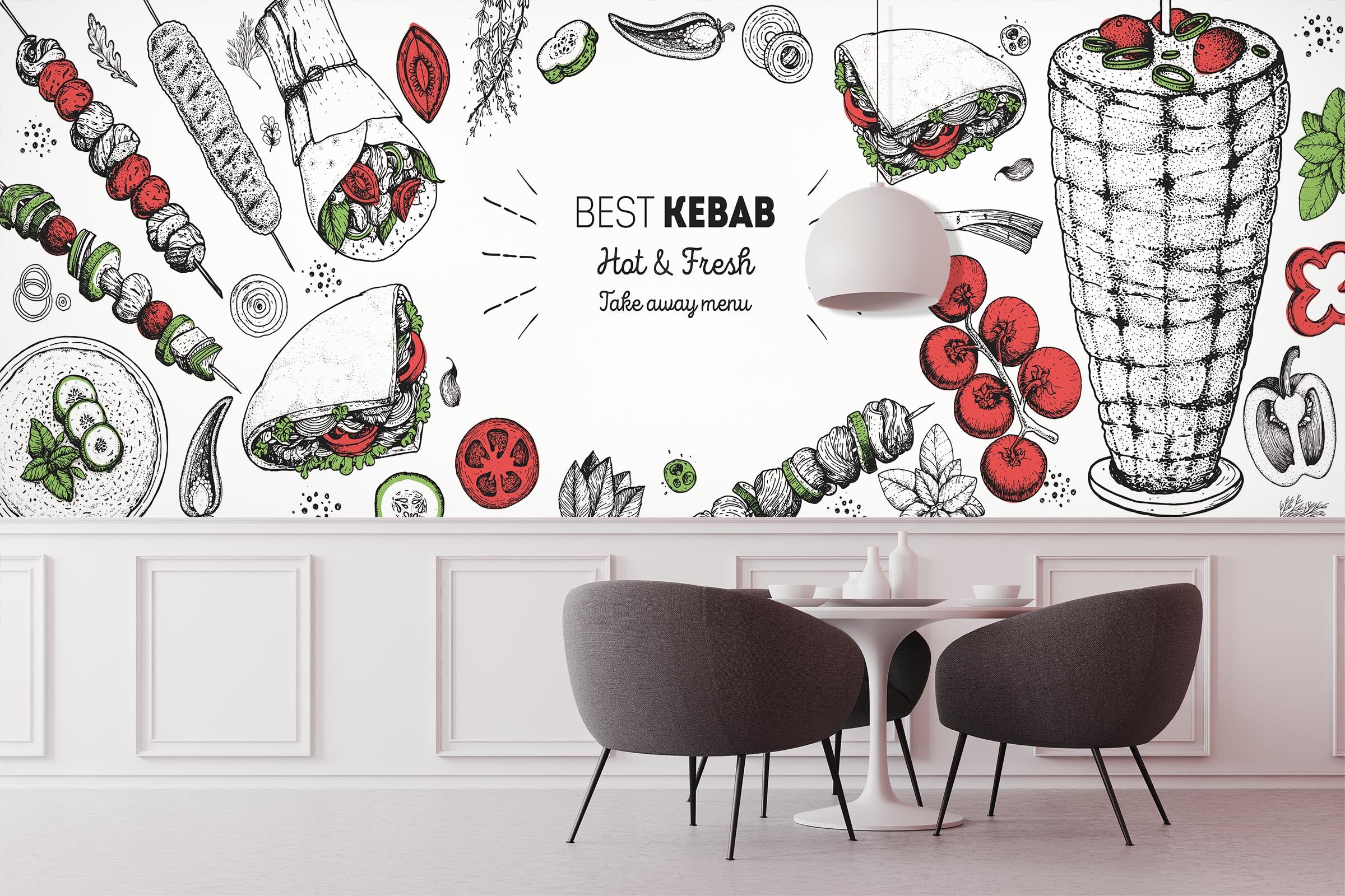 3D Grill Kebab Shop BBQ 332 Wall Mural Wall Murals Commercial