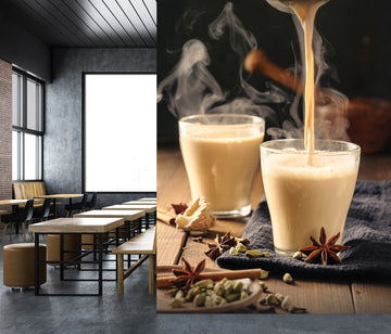 3D Pearl Tea 1022 Fruit Bubble Tea Milk Tea Shop Wall Murals