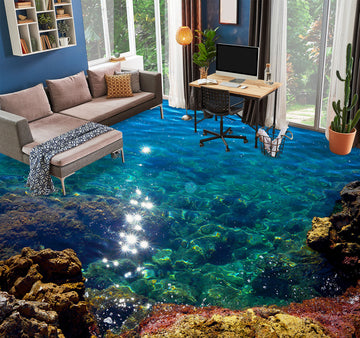 3D CLEAR DEEP BLUE SEA 8651 Floor Mural Wallpaper Murals Rug & Mat Print Epoxy waterproof bath floor
