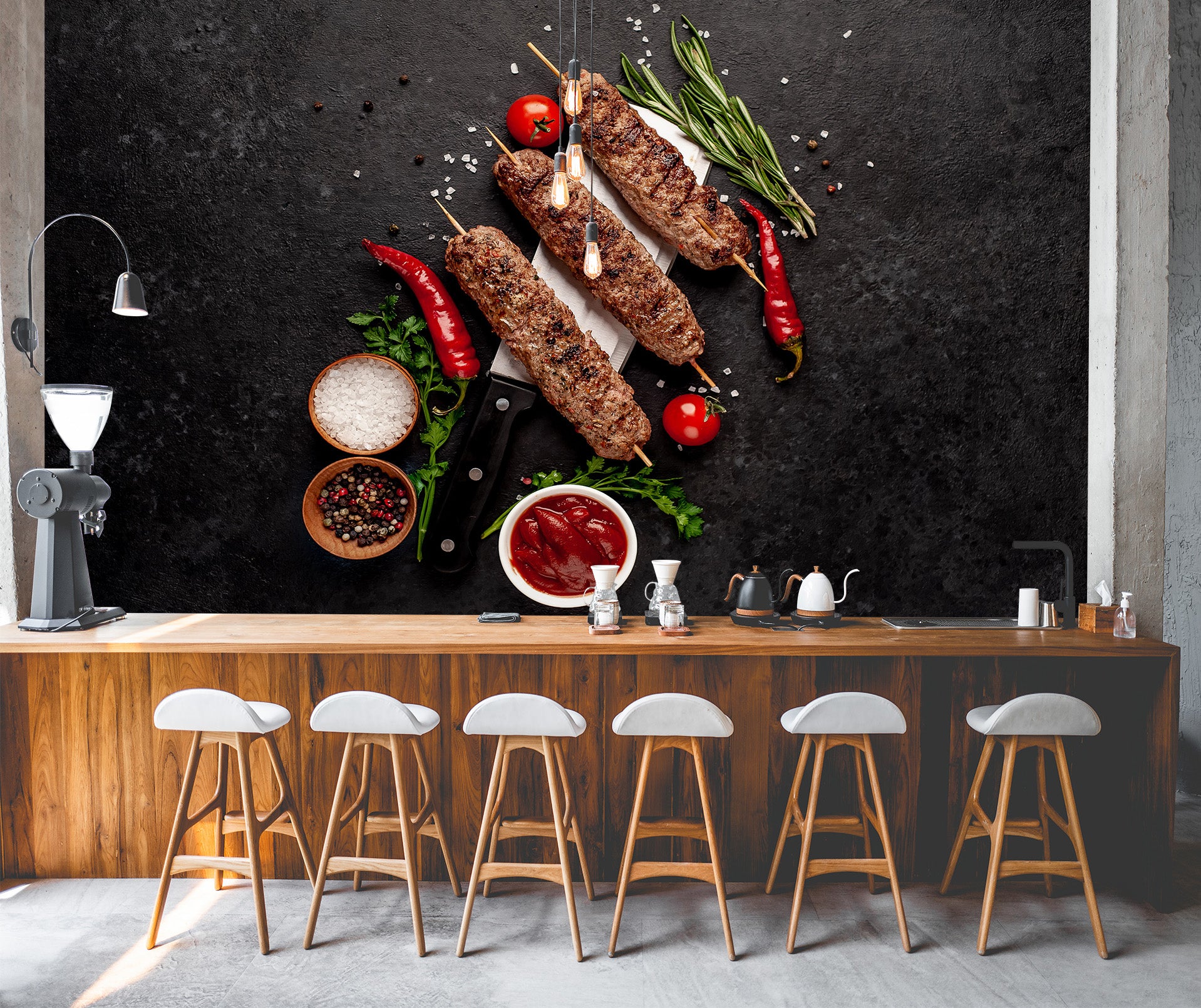 3D Grill Kebab Shop BBQ 336 Wall Mural Wall Murals Commercial