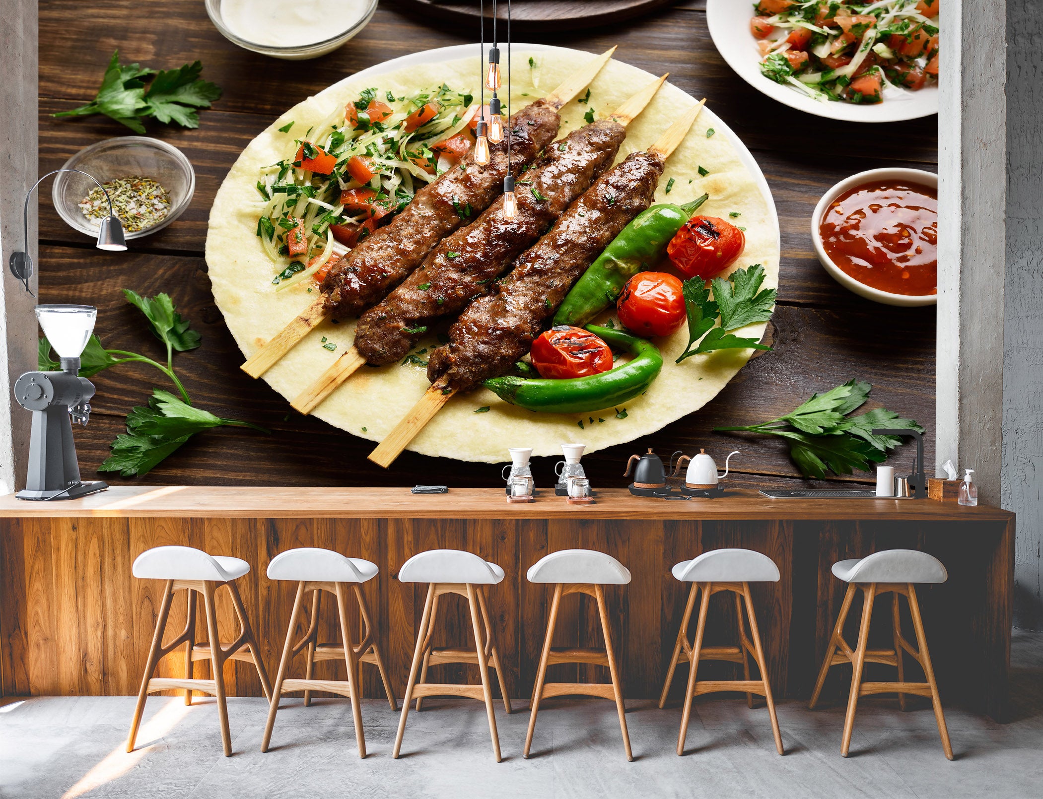 3D Grill Kebab Shop BBQ 342 Wall Mural Wall Murals Commercial
