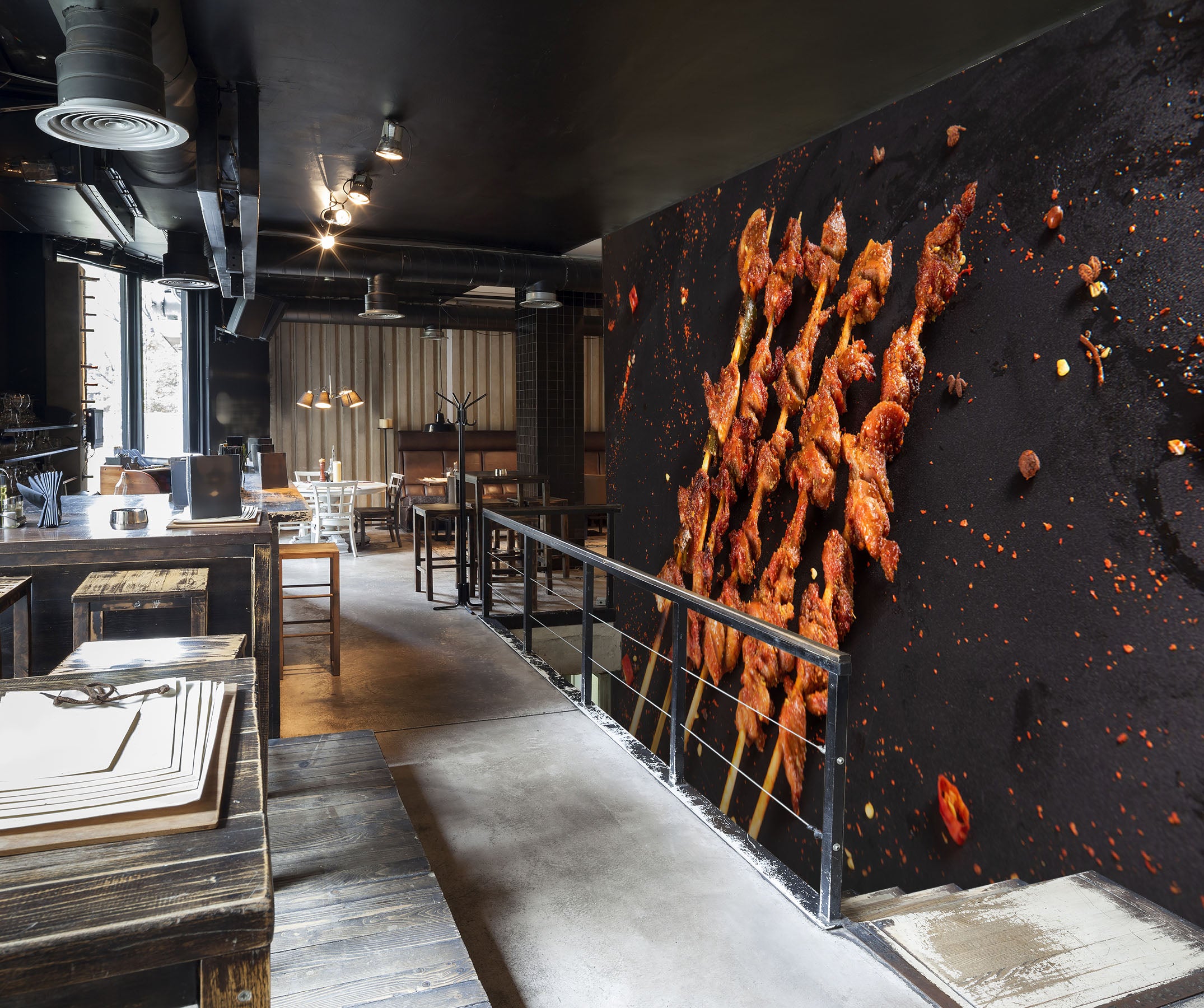 3D Grill Kebab Shop BBQ 349 Wall Mural Wall Murals Commercial