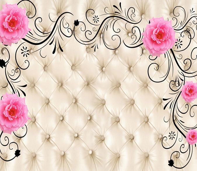 Red 3D Blooming Flower Scene Wallpaper AJ Wallpaper 1 