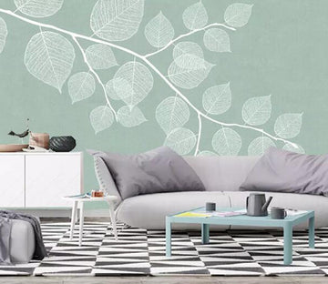 3D White Leaves WG34 Wall Murals Wallpaper AJ Wallpaper 2 