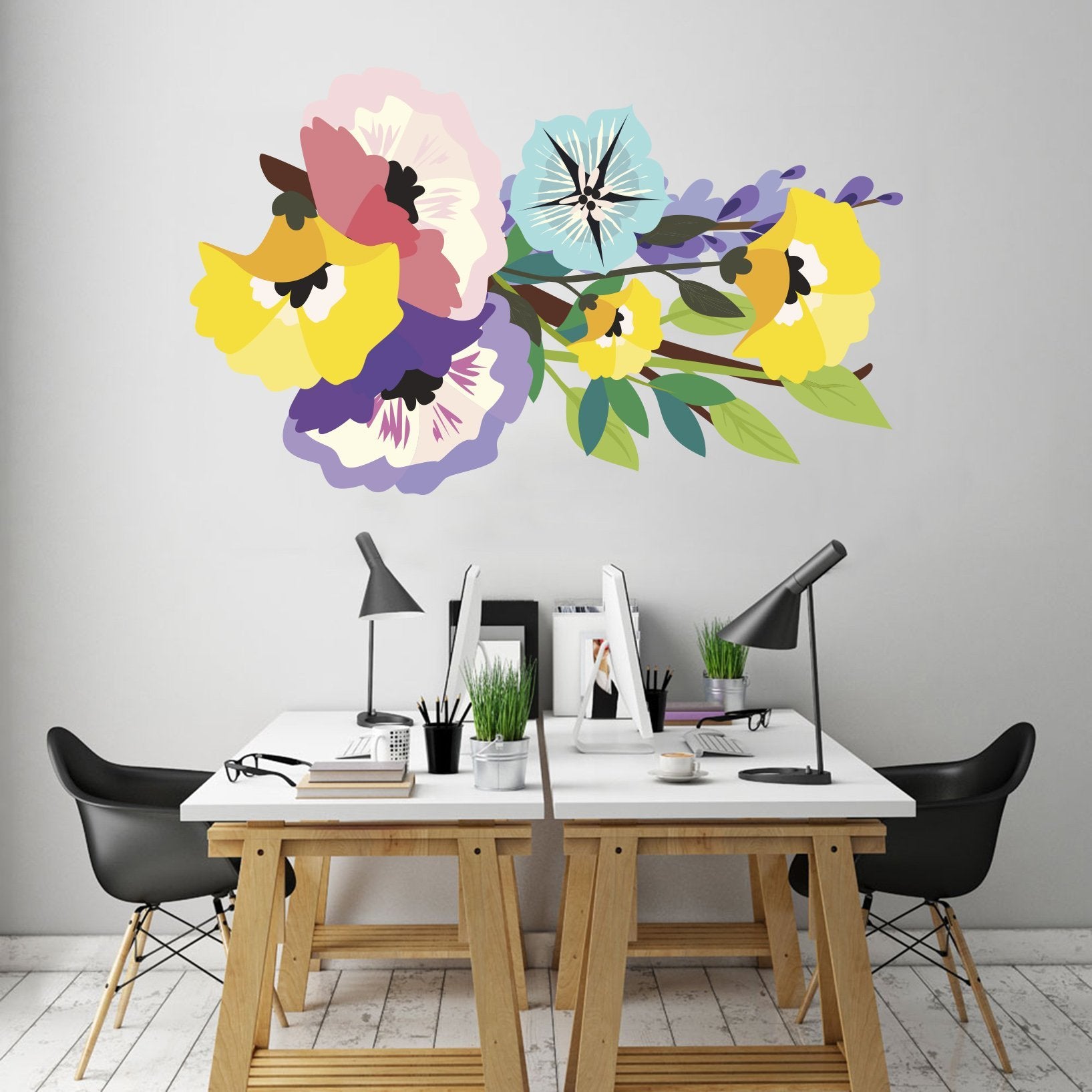 3D Flower Color Fold 189 Wall Stickers Wallpaper AJ Wallpaper 