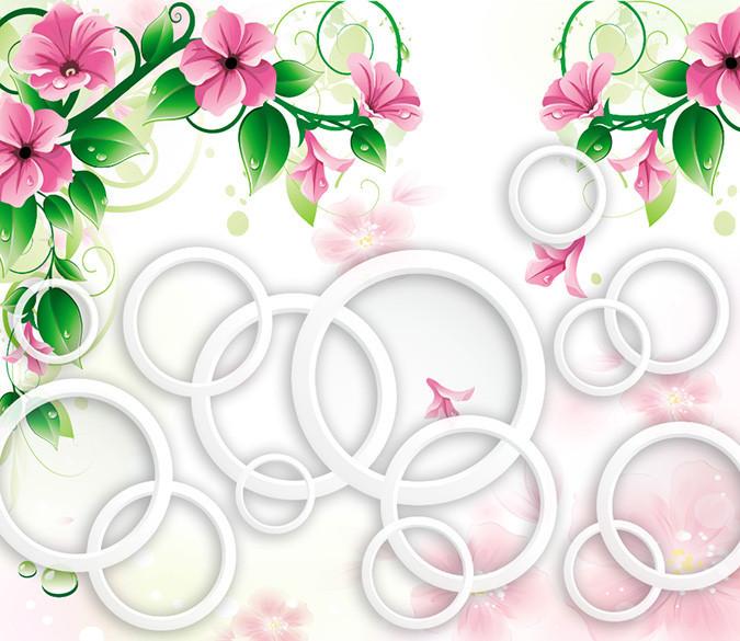 3D Circular Ring And Flowers Wallpaper AJ Wallpaper 1 