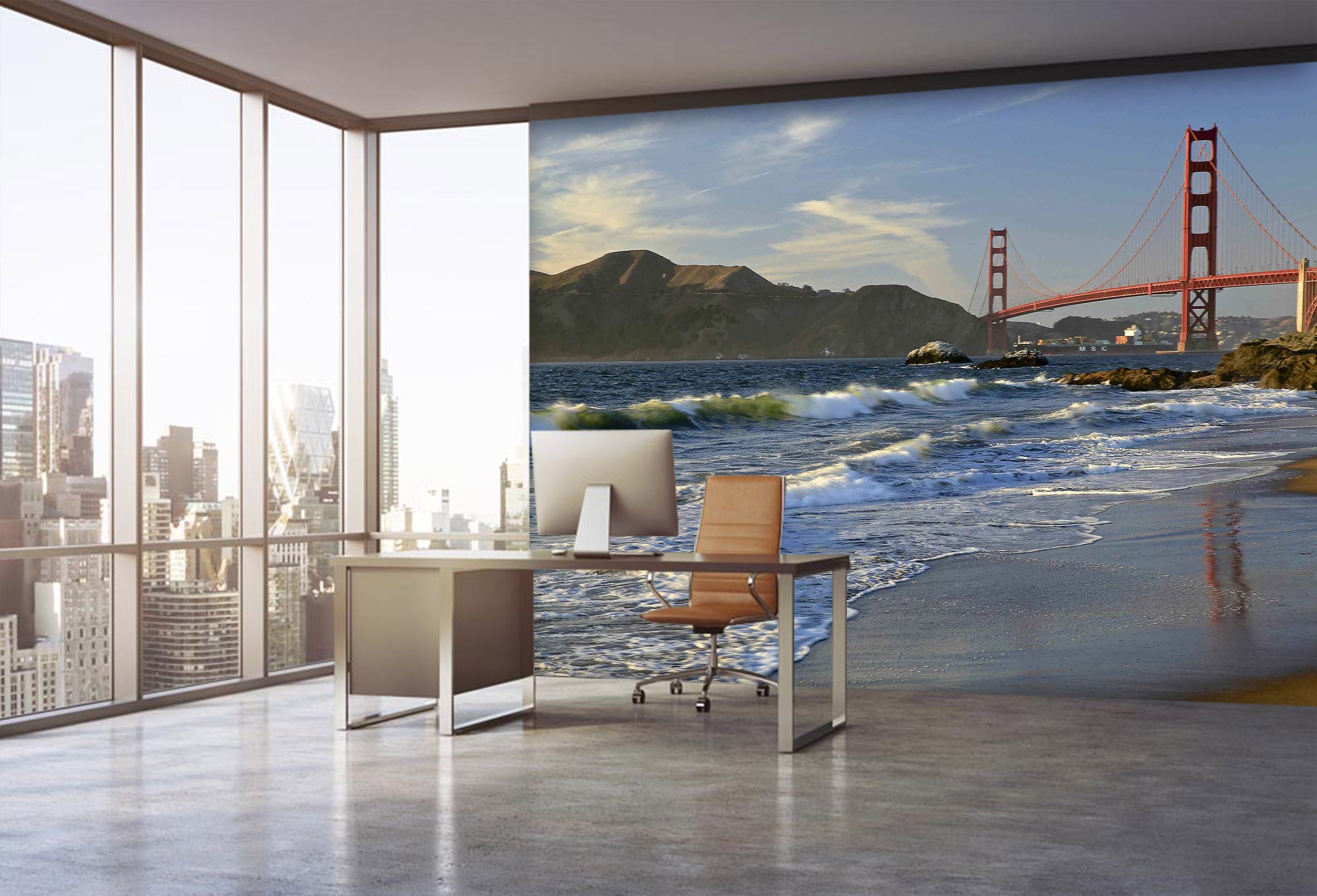 3D Golden Gate Bridge Sunset 108 Kathy Barefield Wall Mural Wall Murals