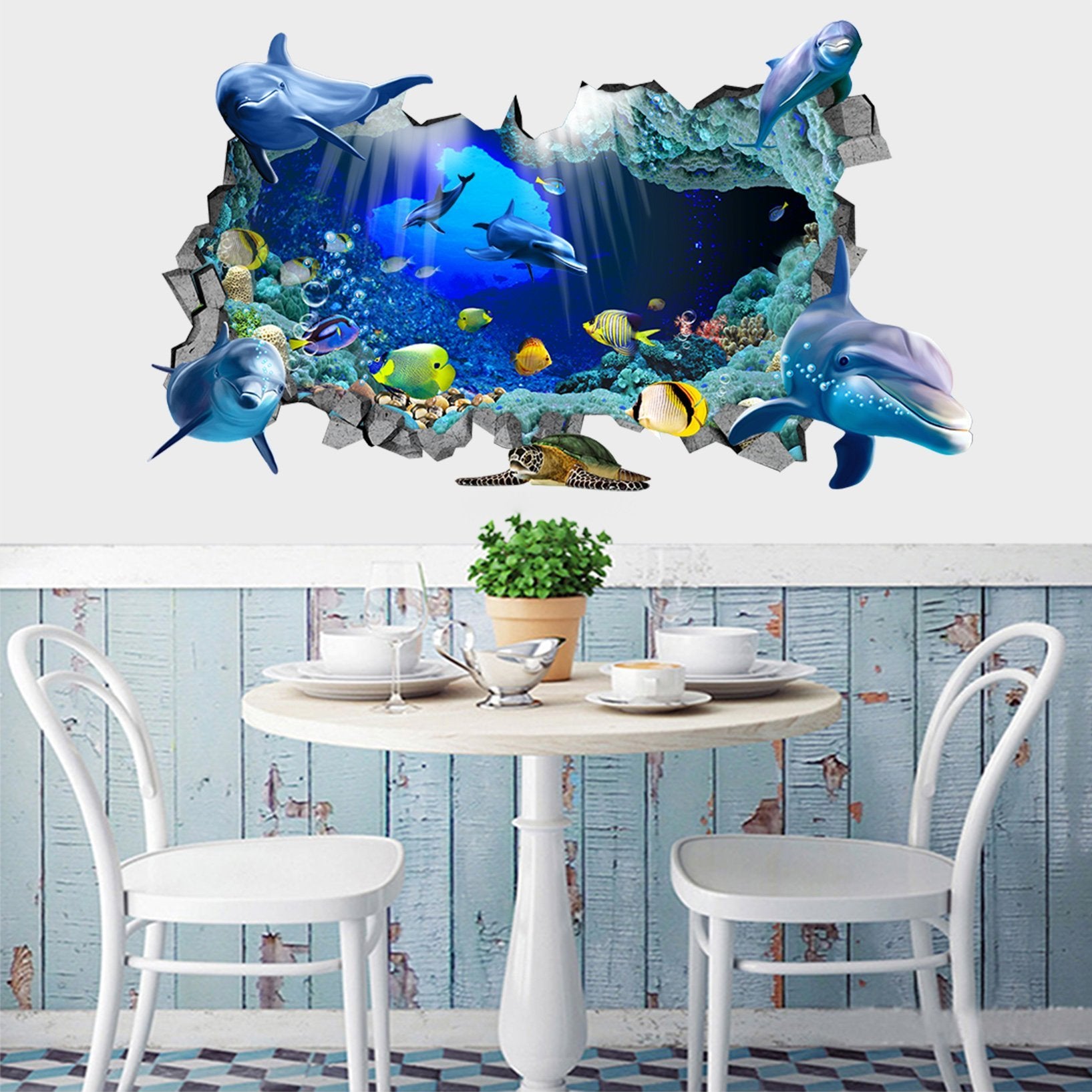 3D Ocean World 43 Broken Wall Murals Wallpaper AJ Wallpaper 