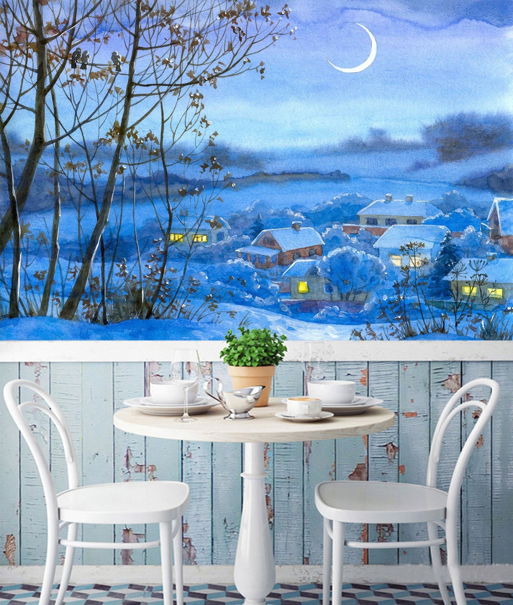 3D Crescent Moon Town 715 Wallpaper AJ Wallpaper 