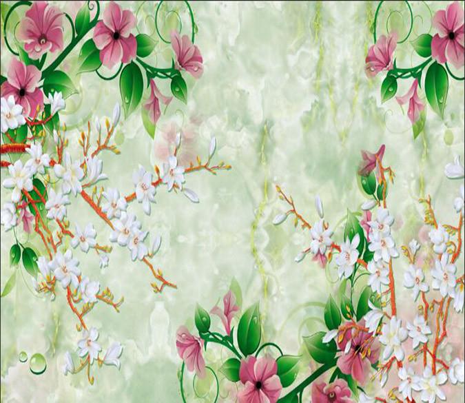 3D Green flower pattern Wallpaper AJ Wallpaper 1 