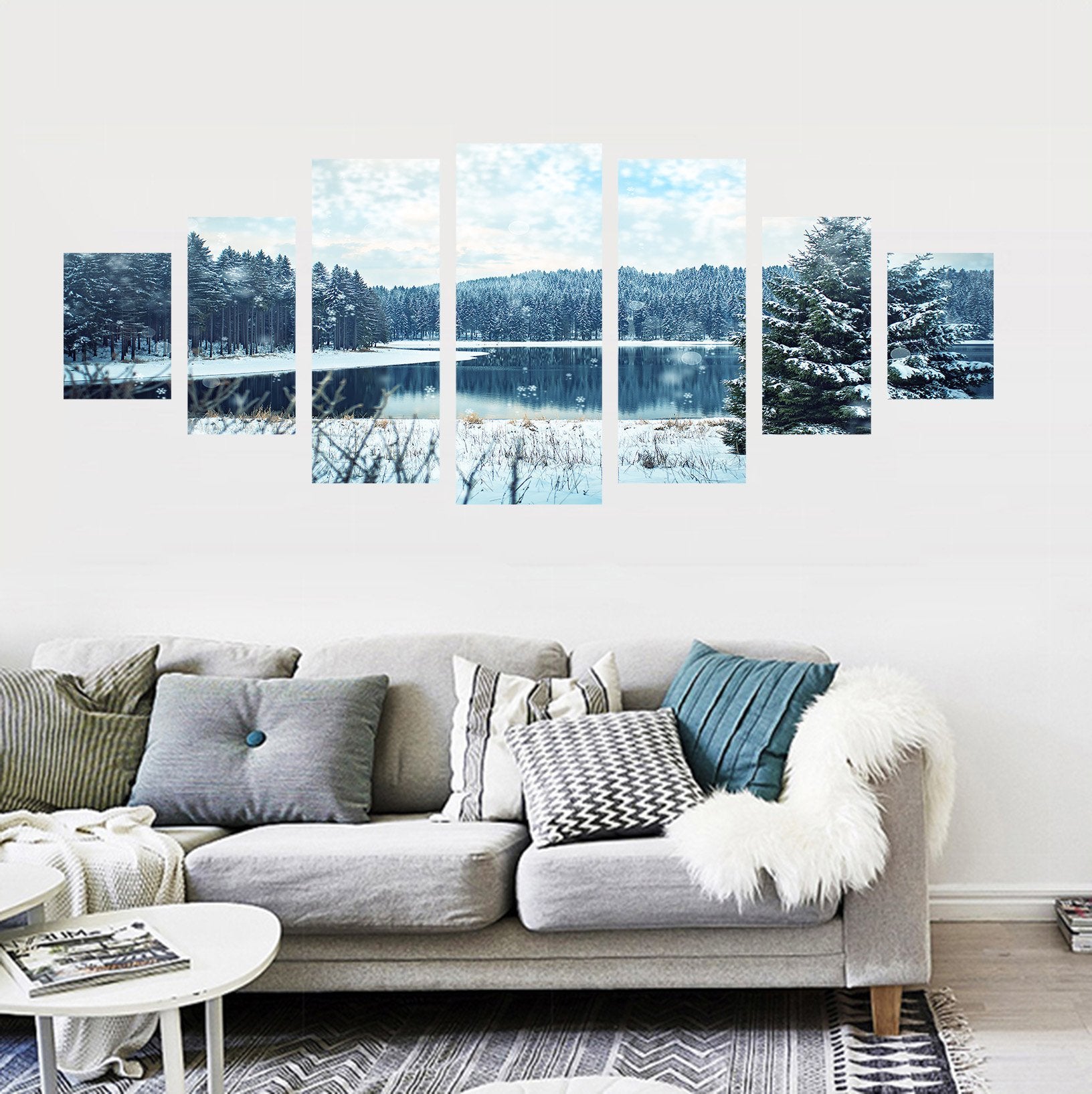 3D Snow Lake 044 Unframed Print Wallpaper Wallpaper AJ Wallpaper 
