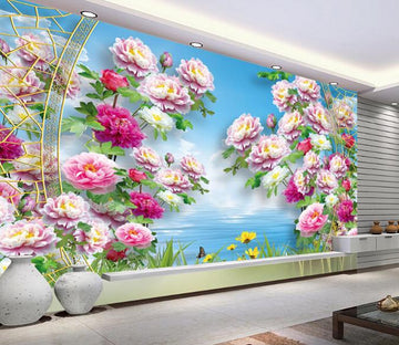 3D Beautiful Flowers Grass Wallpaper AJ Wallpaper 1 