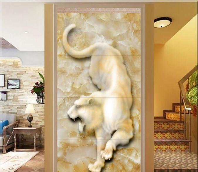 3D Carve Tiger Porch Wallpaper AJ Wallpaper 1 