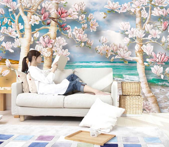3D Dream Flowers Trees Wallpaper AJ Wallpaper 1 