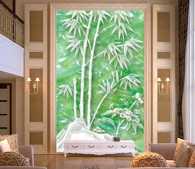 3D Jade Bamboo Leaf Wallpaper AJ Wallpaper 1 
