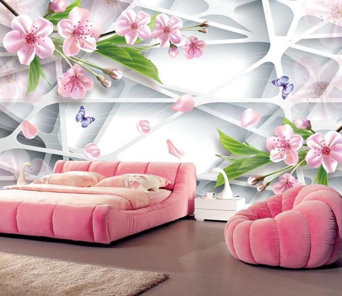 3D Pink Flower Butterfly1 Wallpaper AJ Wallpaper 1 