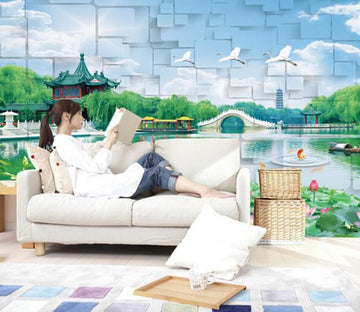 3D Block Landscape Painting Wallpaper AJ Wallpaper 1 
