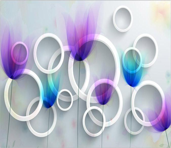 3D Modern floral color Circles Wallpaper AJ Wallpaper 1 