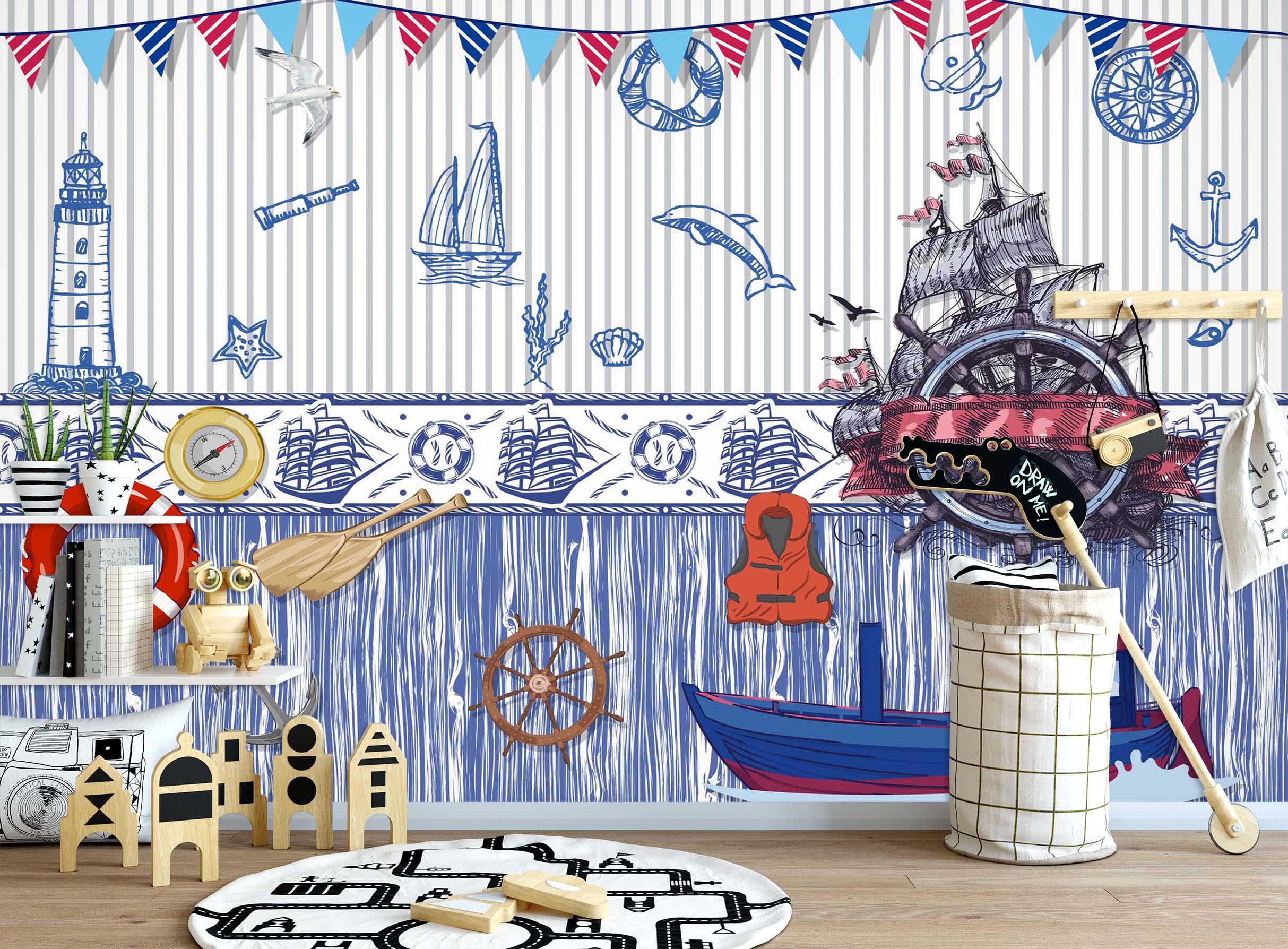3D Light Ship 2051 Wall Murals