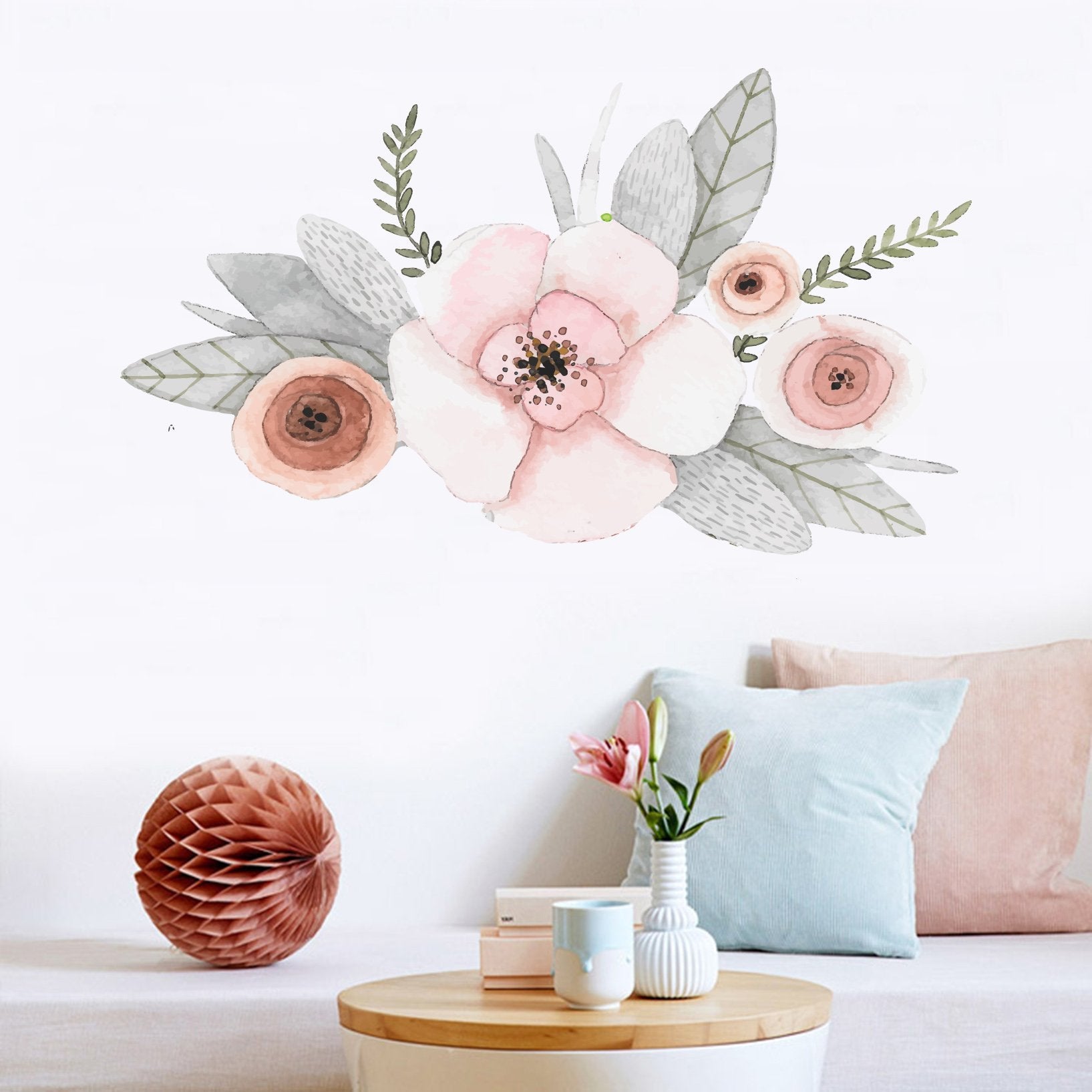 3D Pink Flower Blooming 203 Wall Stickers Wallpaper AJ Wallpaper 