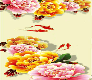 3D Flowers large yellow fish Wallpaper AJ Wallpaper 1 
