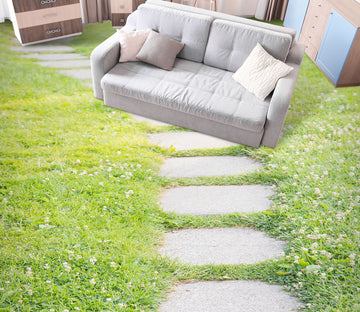 3D Warm Grass Road 194 Floor Mural