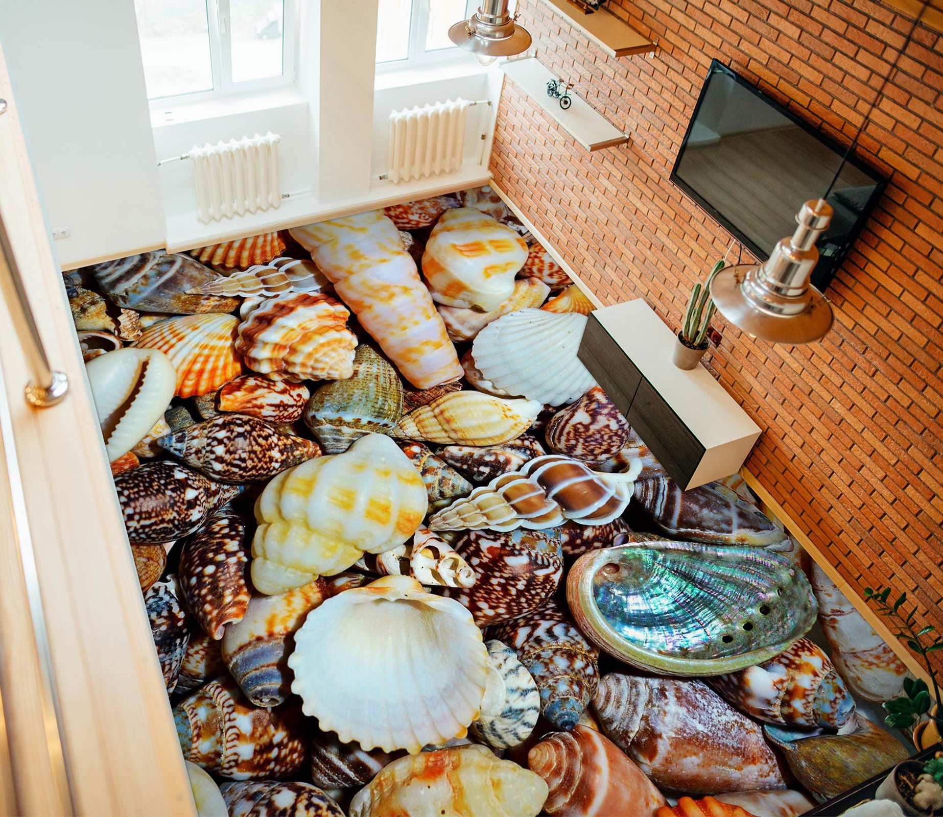 3D Gorgeous Shell 476 Floor Mural  Wallpaper Murals Rug & Mat Print Epoxy waterproof bath floor
