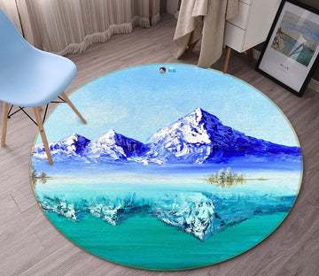 3D Snow Mountain Shadow 9752 Marina Zotova Rug Round Non Slip Rug Mat