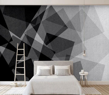 3D Black Square WC2349 Wall Murals